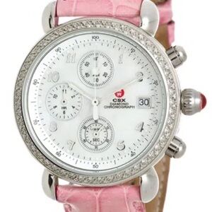 MICHELE CSX36 Day Diamond Embellished Stainless Steel Watch Head, 36mm